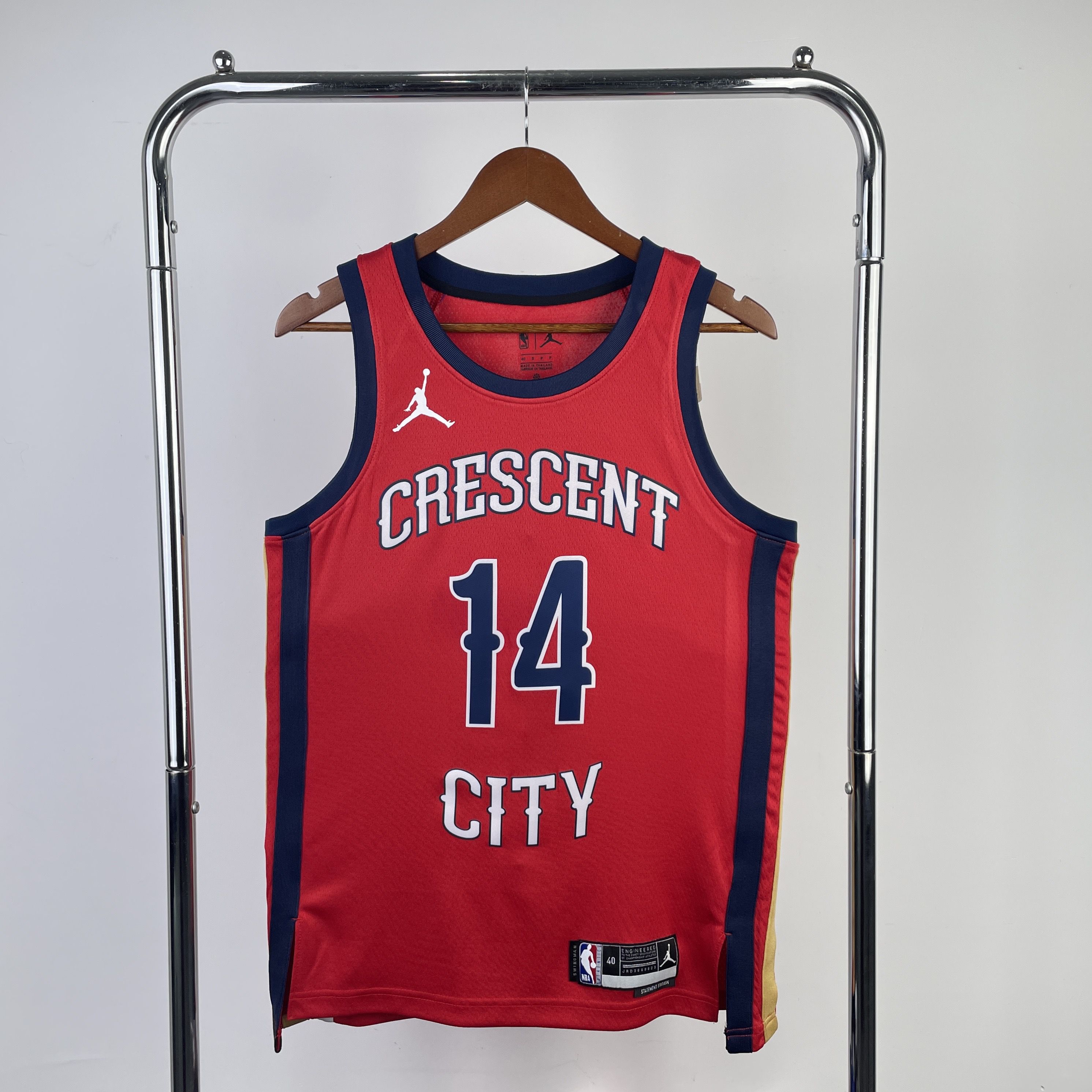 Men New Orleans Pelicans #14 Ingram Red Season Jordon 2024 NBA Jersey